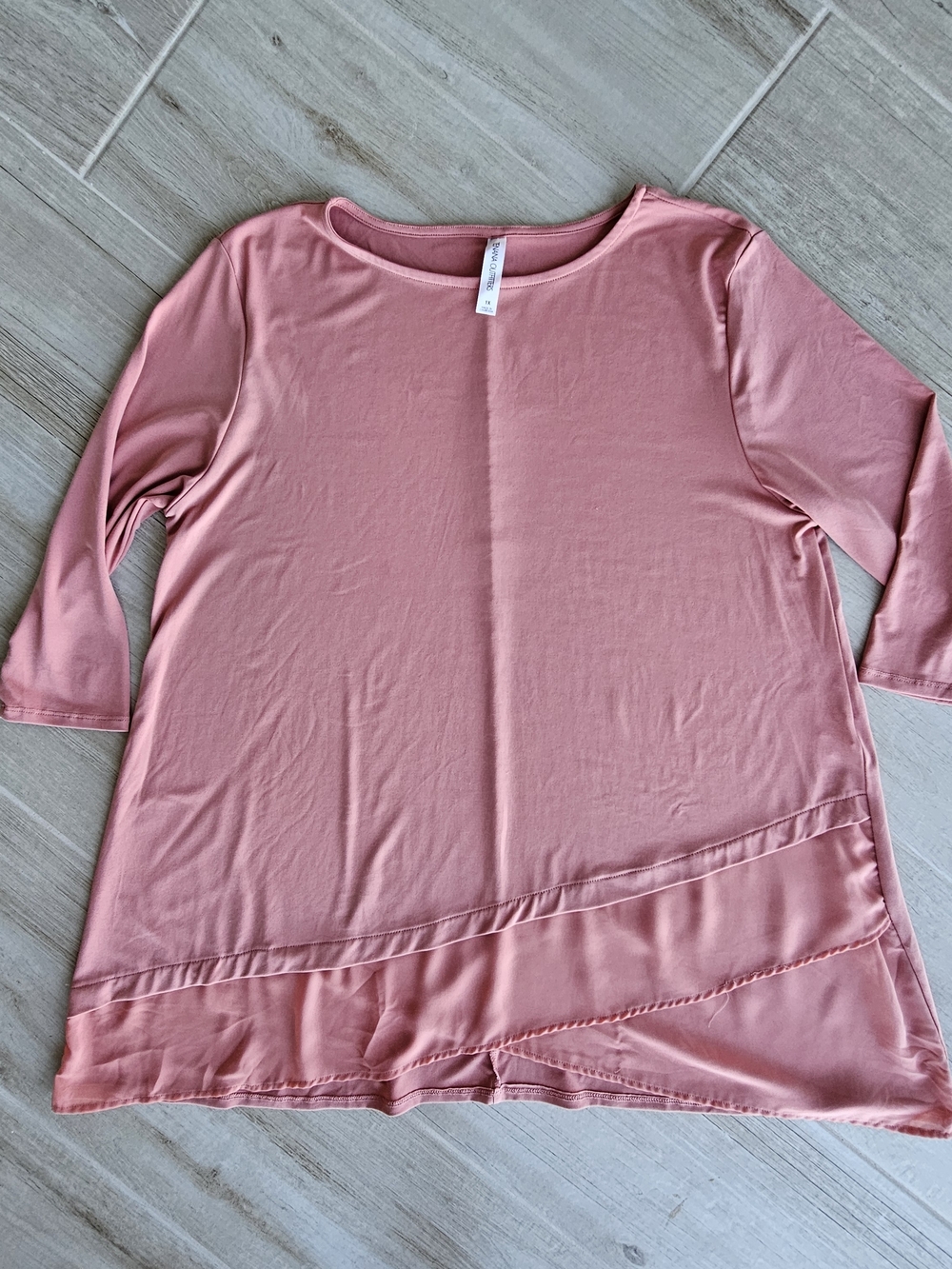 Zenana Outfitters Dusty Rose 3/4 Sleeve Tunic Top Size 1X